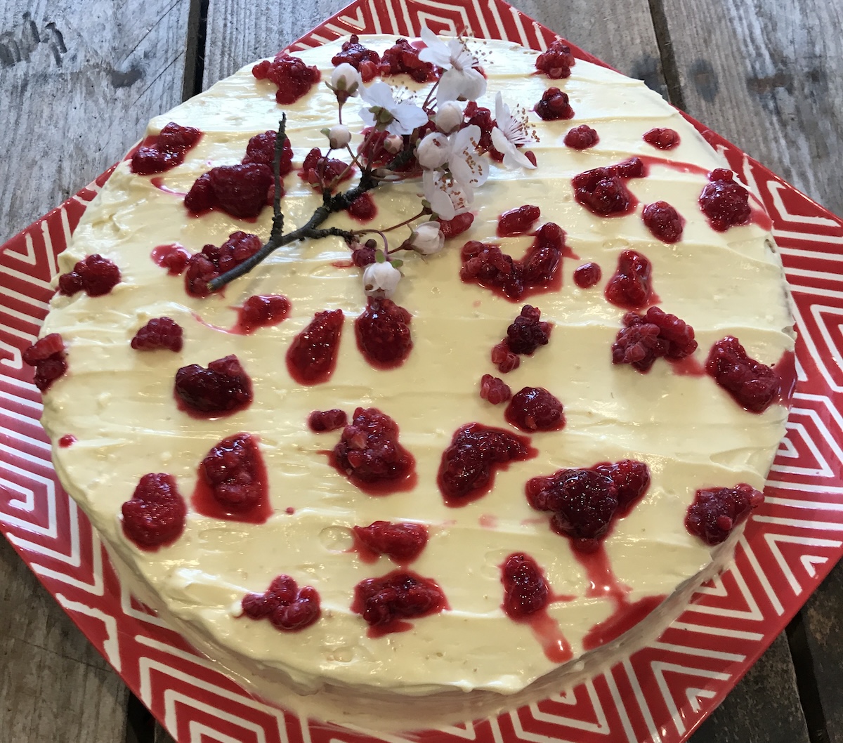 Photo of Almond, Lime & Raspberry Cake